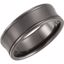 T1024:10105:P Black Titanium 7mm Concave Band Size 10.5