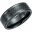 T1019:1010:P Black Titanium 8mm Beveled Band with Black Carbon Fiber Inlay 