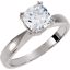 13124972:1002:P 10kt White 5mm Cushion Cubic Zirconia Solitaire Engagement Ring