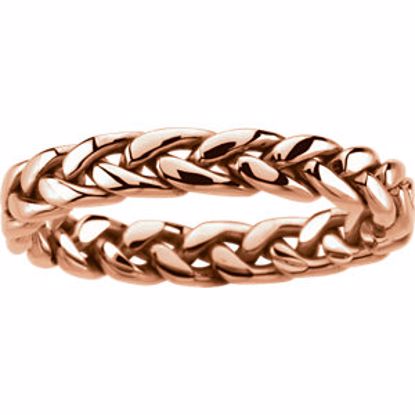 50127:216700:P 14kt Rose 3.75mm Hand Woven Band Size 6.225