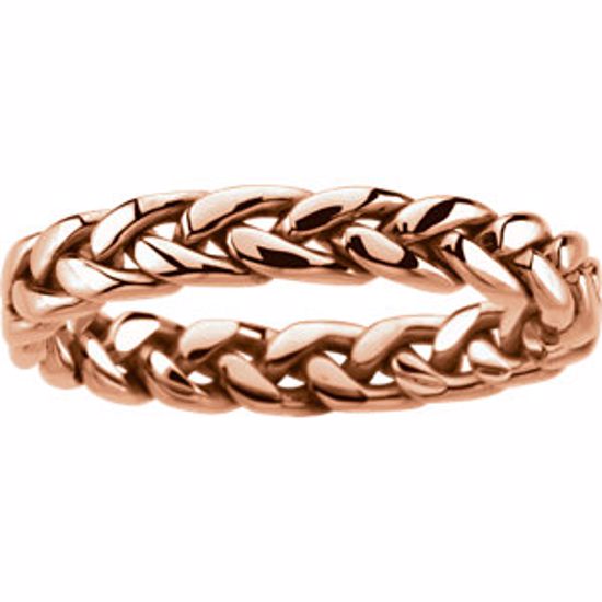 50127:216700:P 14kt Rose 3.75mm Hand Woven Band Size 6.225