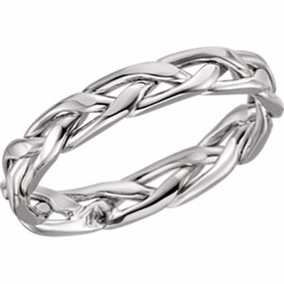 50127:102:P Platinum 3.75mm Hand Woven Band Size 7.25