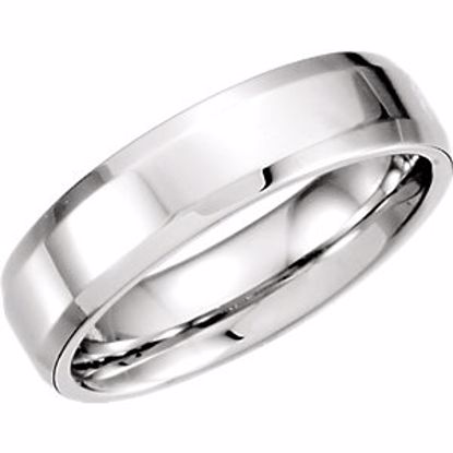51215:103:P Platinum 6mm Beveled Edge Band Size 5