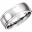 51214:112:P Platinum 8mm Fancy Carved Band with Satin Finish Size 9.5