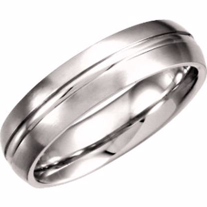 51211:101:P Platinum 6mm Fancy Carved Band with Satin Finish Size 4