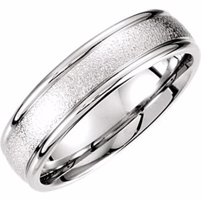 51184:310:P Platinum 6mm Fancy Carved Band Size 8.5