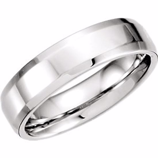 51215:115:P Platinum 6mm Beveled Edge Band Size 11.5