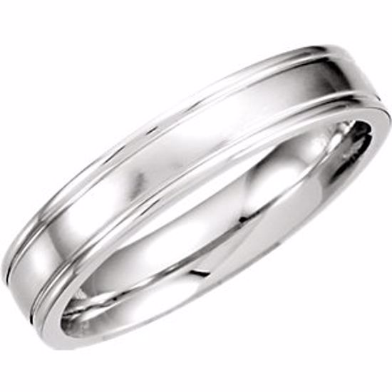 51210:103:P Platinum 4.5mm Satin Finish Band Size 5