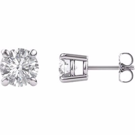 63265:60008:P 14kt White 6.5mm RoundForever Brilliant® Moissanite
Earrings