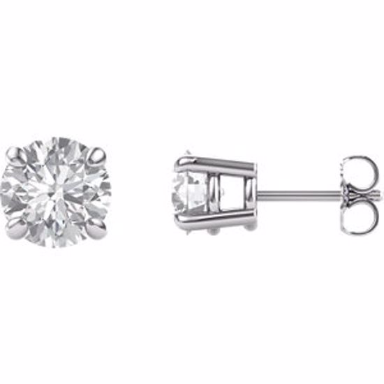 63265:60009:P 14kt White 7mm Round Forever Brilliant® Moissanite
Earrings