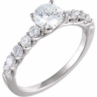 651097:60000:P Charles & Colvard Moissanite® & Diamond 4-Prong Engagement Ring or Band