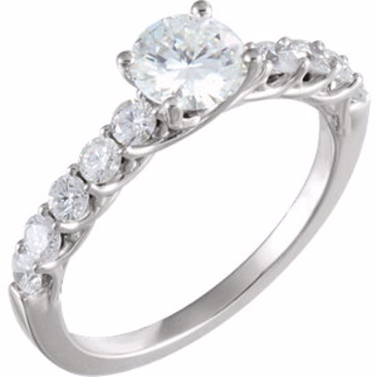 651097:60000:P Charles & Colvard Moissanite® & Diamond 4-Prong Engagement Ring or Band