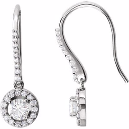 651147:60000:P 14kt White Created Moissanite 3/8 CTW Diamond Earrings