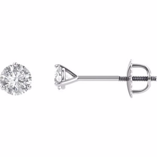 64846:60011:P Charles & Colvard Moissanite® 3-Prong Threaded Post Stud Earrings