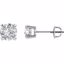 651174:60003:P 14kt White 6mm Round Forever Brilliant Created Moissanite 4-Prong Threaded Post Earrings
