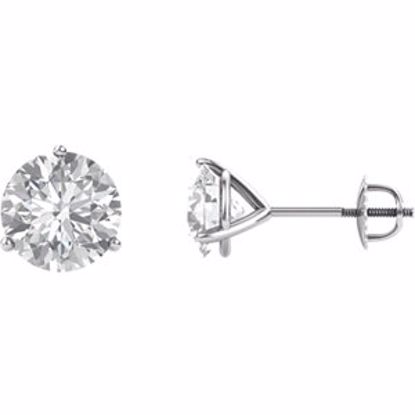 64846:60016:P Charles & Colvard Moissanite® 3-Prong Threaded Post Stud Earrings