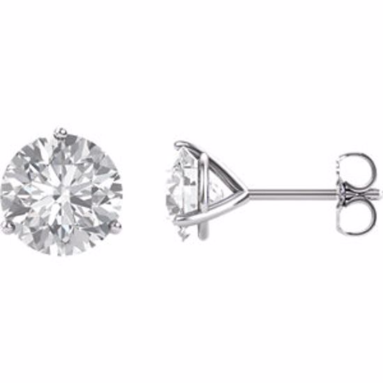 65782:60033:P 14kt White 7.5mm Round Forever Brilliant® Moissanite Earrings