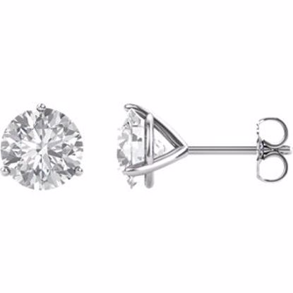 65782:60034:P 14kt White 8.2mm Round Forever Brilliant® Moissanite Earrings