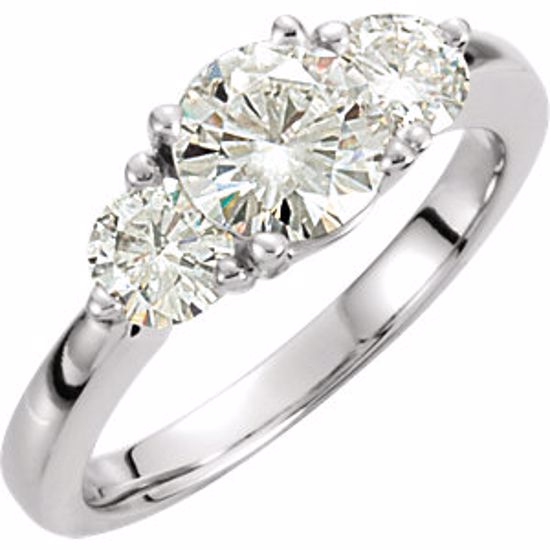 64727:110002:P 14kt White Forever Brilliant® Moissanite 3-Stone Engagement Ring