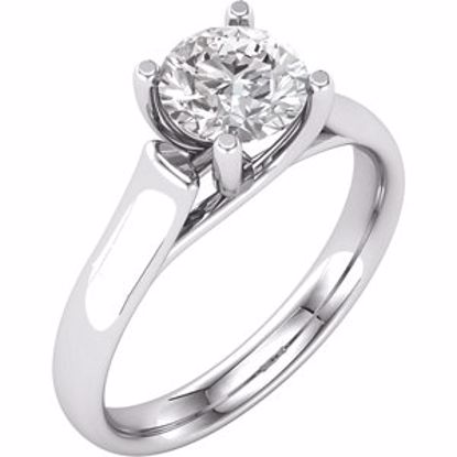 64609:60008:P 14kt White 6.5mm Round Forever Brilliant® Moissanite Engagement Ring