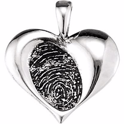 85835:107:P Sterling Silver 18.2x17.3mm Medium Heartprint Pendant