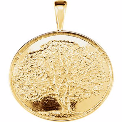 85833:101:P 14kt Yellow Heartprint Oak Tree Pendant