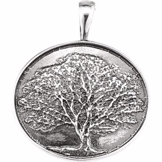 85833:103:P Sterling Silver Heartprint Oak Tree Pendant