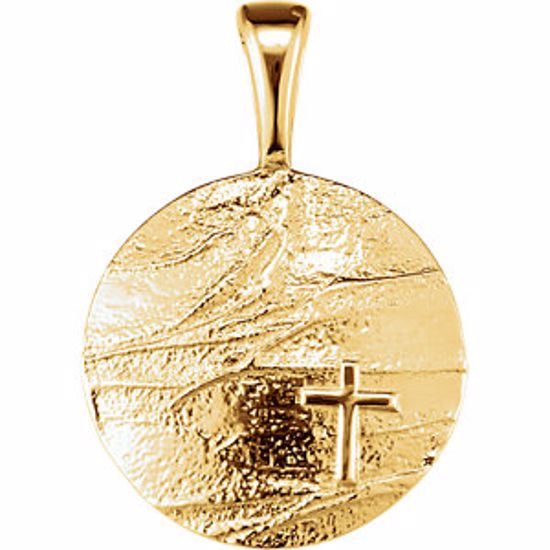 85836:101:P 14kt Yellow 27.6x19.1mm Heartprint Storm Pendant