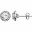 651302:70009:P 14kt White Created White Sapphire & 1/8 CTW Diamond Earrings