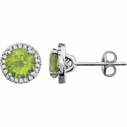 651302:70011:P 14kt White Peridot & 1/8 CTW Diamond Earrings