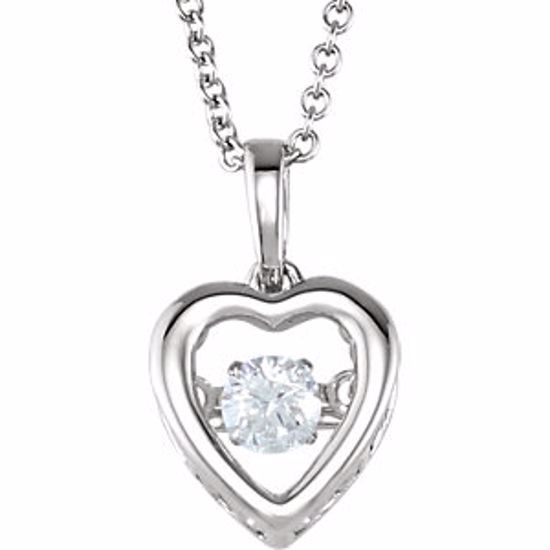 651317:60000:P 14kt White 1/6 CT Diamond Heart 18" Mystara® Necklace