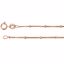 CH228:244321:P 14kt Rose 1mm Solid Beaded Curb 16" Chain
