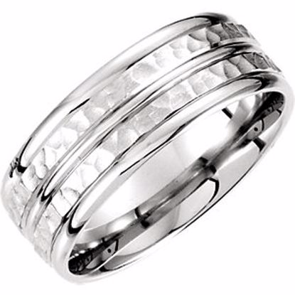 51182:169:P Palladium 8mm Fancy Carved Band Size 7