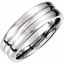 51183:188:P Platinum 7.5mm Fancy Carved Band Size 6