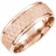 51187:145:P 14kt Rose 8mm Fancy Patterned Carved Band Size 5.5