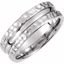 51188:177:P Palladium 7.5mm Fancy Carved Band Size 10.5