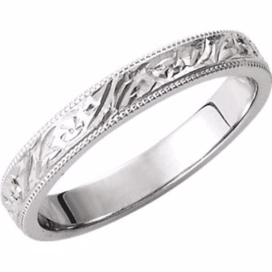 51102:116:P Platinum Hand-Engraved Band Size 5