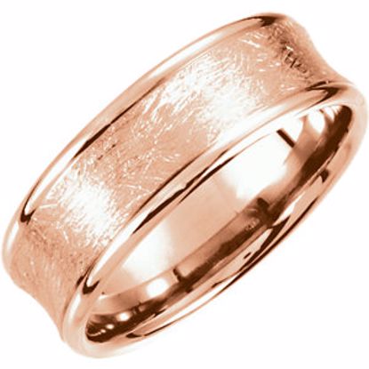51191:357:P 14kt Rose 7.5mm Fancy Carved Band Size 11