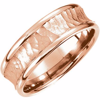 51192:112:P 14kt Rose 7.5mm Fancy Carved Band Size 10