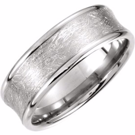 51191:404:P Platinum 7.5mm Fancy Carved Band Size 13.5