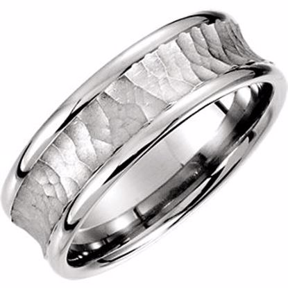 51192:127:P Palladium 7.5mm Fancy Carved Band Size 7