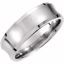 51190:286:P Platinum 7.5mm Fancy Beveled Edge Carved Band Size 4.5