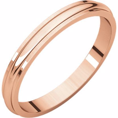HRE6.5:138448:P 14kt Rose 2.5mm Half Round Edge Band