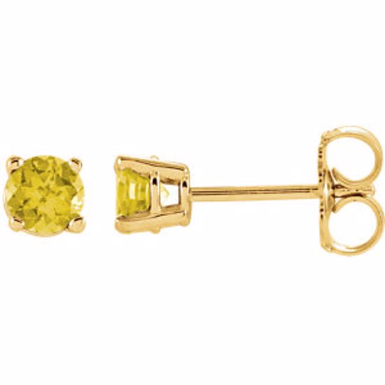 1874:70040:P 14kt Yellow 4mm Round Yellow Sapphire Earrings