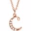 85803:60008:P 14kt Rose .03 CTW Diamond Lowercase Letter "c" Initial 16" Necklace
