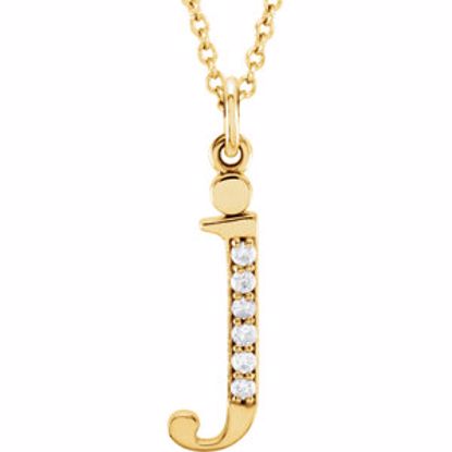 85803:60028:P 14kt Yellow .03 CTW Diamond Lowercase Letter "j" Initial 16" Necklace