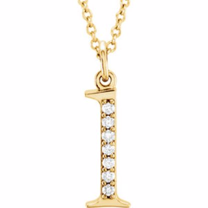 85803:60034:P 14kt Yellow .04 CTW Diamond Lowercase Letter "l" Initial 16" Necklace