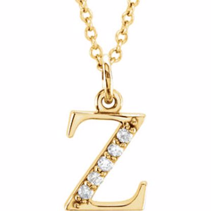 85803:60079:P 14kt Yellow .03 CTW Diamond Lowercase Letter "z" Initial 16" Necklace