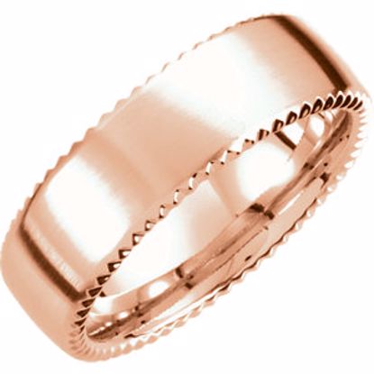 51193:615:P 14kt Rose 7.5mm Fancy Carved Band Size 10