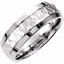 51194:144:P Platinum 7.5mm Fancy Carved Band Size 5